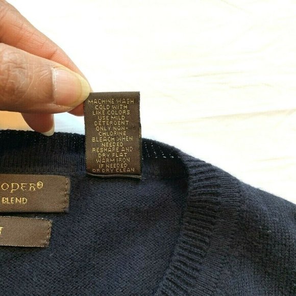 Sebastian Cooper Cotton Cashmere Blend Argyle Sweater Modern Fit Knit V Neck XL - Picture 6 of 11